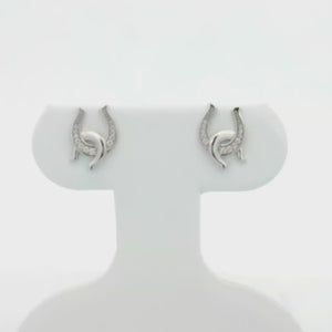 Kelly Herd Clear Double Horseshoe Earrings - Sterling Silver