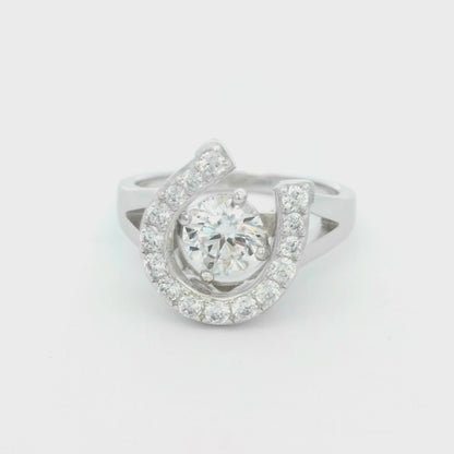 Kelly Herd Dancing Stone Horsehoe Ring - Sterling Silver