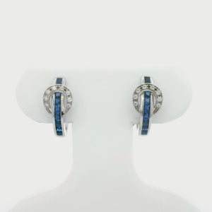 Kelly Herd Blue Contemporary Buckle Hoop Earrings - Sterling Silver