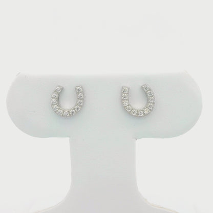 Kelly Herd Offset Horseshoe Earrings - Sterling Silver