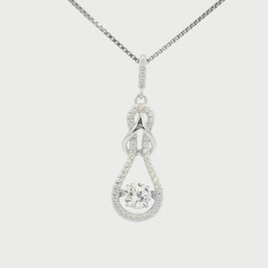 Kelly Herd Slip Knot Clear Necklace - Sterling Silver