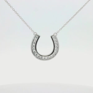 Kelly Herd Contemporary Pavé Horseshoe Necklace - Sterling Silver