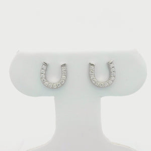 Kelly Herd Pavé Horseshoe Earrings - Sterling Silver