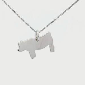 Kelly Herd Pig Silhouette Pendant - Sterling Silver