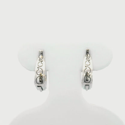 Kelly Herd Engraved Stirrup Earring - Sterling Silver