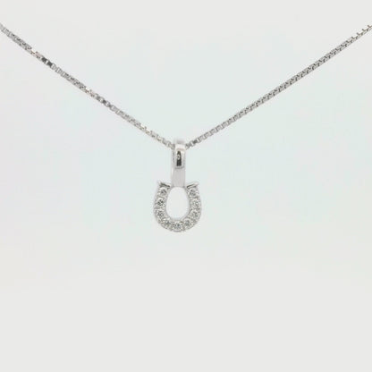 Kelly Herd Clear Horseshoe Necklace - Sterling Silver