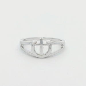 Kelly Herd Cross & Horseshoe Ring - Sterling Silver