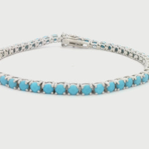 Kelly Herd Large Turquoise Clasp Bracelet - Sterling Silver