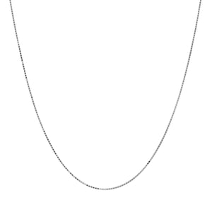 Kelly Herd 1.0mm Box Chain in 14K Gold is a lovely traditional chain. A look that never goes out of style. Add it to a pendant or wear it alone. It will add a touch of elegance to any outfit. Available in 14K white or yellow gold, It will make a lovely gift for any occasion.  Features      Solid Box Chain     14K Gold     Lobster Clasp     1mm chain width