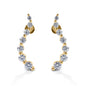     Elegant "journey" style earrings     White or yellow gold available with various grades of diamonds (call for pricing)     Stud backs     23mm x 4mm