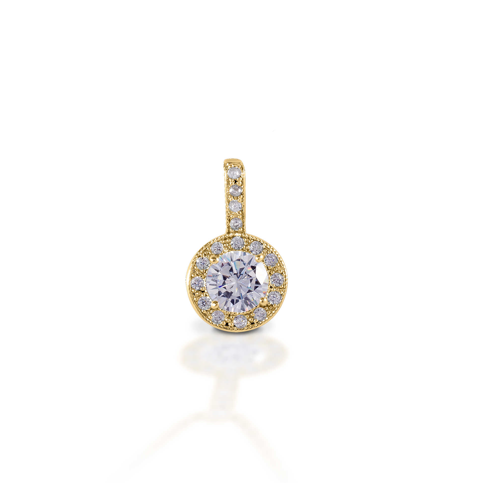 Kelly Herd Bezel Set Drop Pendant - 14K Yellow Gold