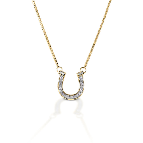 Hallmarked 9ct Gold and Cubic Zirconia Horseshoe Necklace | A Touch of  Silver