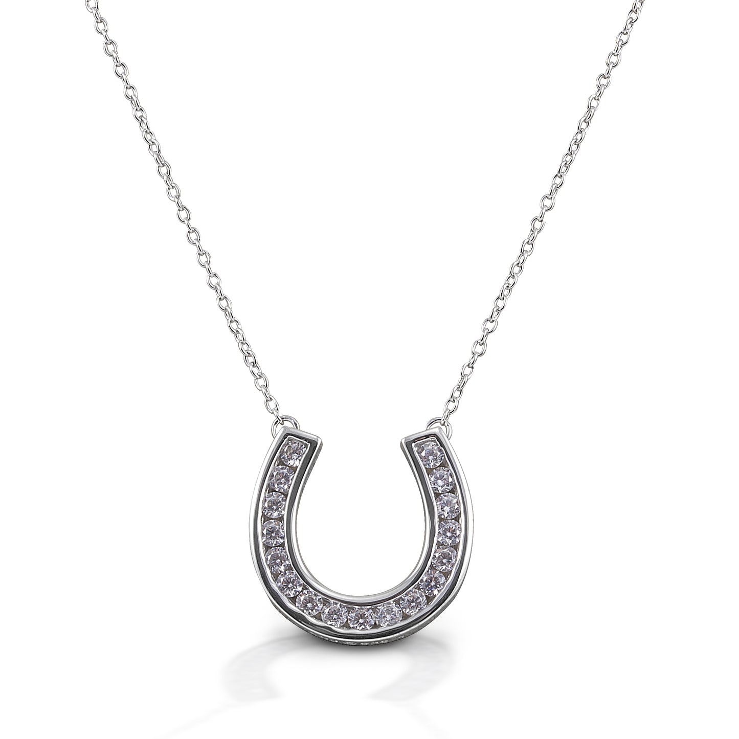 With the Kelly Herd Contemporary Pavé Horseshoe Necklace, you can carry your lucky charm with you always! This clean lined horseshoe pendant features diamonds set in 14K gold. Of course, the horseshoe opens up so the luck doesn't fall out!  Features      Horseshoe pendant necklace     Diamonds     Available in 14K gold     16mm x 14mm