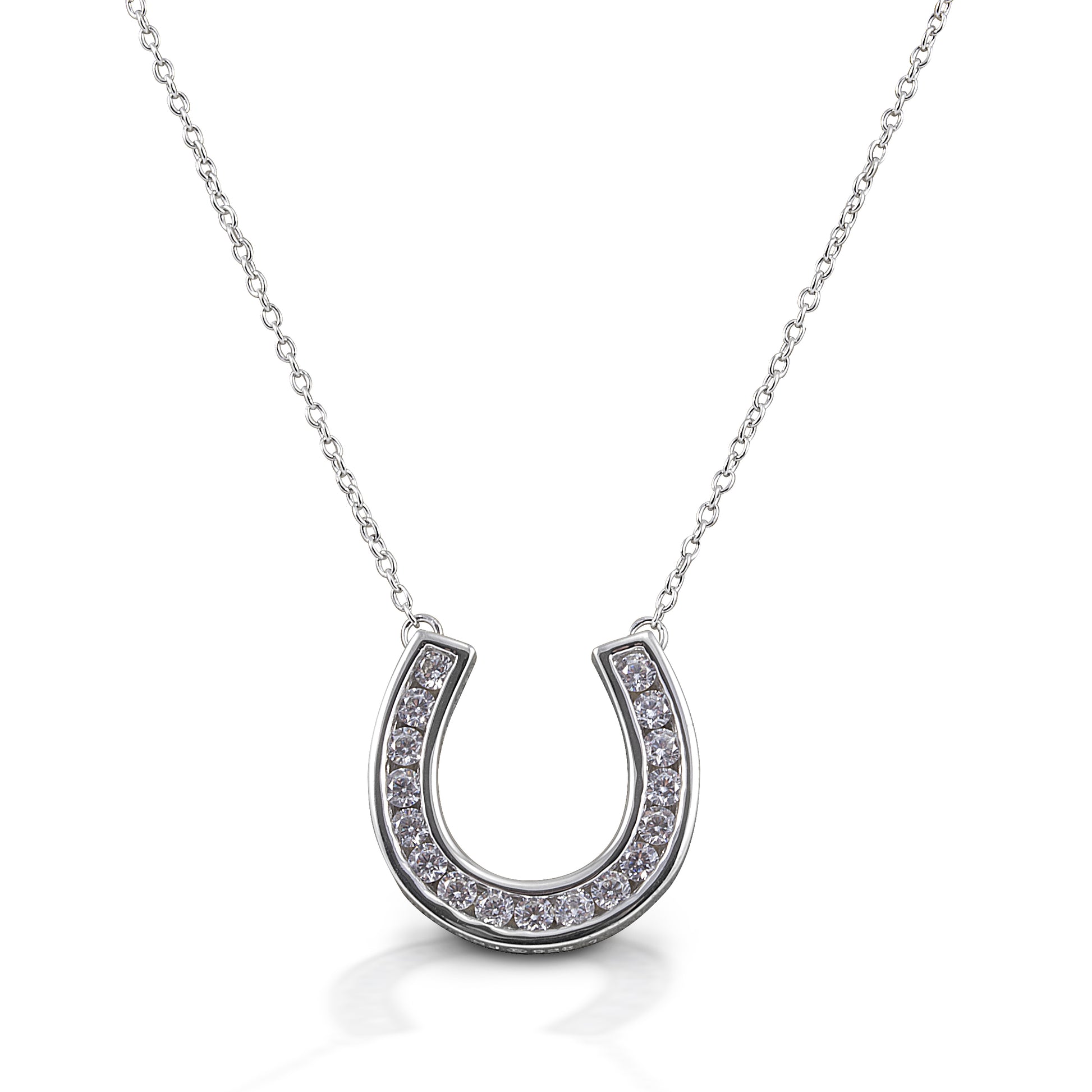 With the Kelly Herd Contemporary Pavé Horseshoe Necklace, you can carry your lucky charm with you always! This clean lined horseshoe pendant features diamonds set in 14K gold. Of course, the horseshoe opens up so the luck doesn't fall out!  Features      Horseshoe pendant necklace     Diamonds     Available in 14K gold     16mm x 14mm