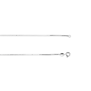 Kelly Herd 1.2mm Box Chain in Sterling Silver is a lovely traditional chain. A look that never goes out of style. Add it to a pendant or wear it alone. It will add a touch of elegance to any outfit. It will make a lovely gift for any occasion.  Features      Solid Box Chain     Sterling Silver     Circle Clasp     1.2mm chain width     16-24" chain length
