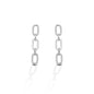 These simple yet stylish Kelly Herd 3 Link Paper Clip Earrings are a must have. The high polished sterling silver links make a dramatic statement when paired with the links set with clear cubic zirconia stones. These are perfect for everyday wear as well as a night out on the town.    Features      Stylish Paper Clip Design     Enhanced with Clear Cubic Zirconia Stones     Sterling Silver - Post Back     Measures 37mm high and 6mm wide