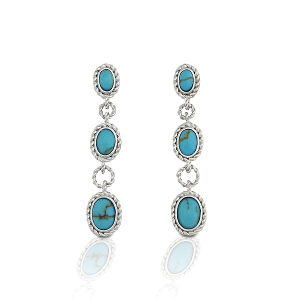 Drop buying Earrings Silver and Turquoise Elegant