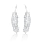 The Kelly Herd Shimmering Feather Dangle Earrings have a charming natural appeal. They are a must have for anyone with a free spirited sense of style. The engraved details of the feathers are accented with brilliantly sparkling cubic zirconia stones. These pair perfectly with the Kelly Herd Shimmering Feather Pendant Necklace.    Features      Detailed Feather Design     Enhanced with Clear Cubic Zirconia Stones     Dangle Hook Style     Sterling Silver     Measures 30mm high and 8mm wide