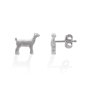   Are you a shepherd who dreams of taking those darling lambs with you everywhere? Well, now you can - with these Lamb Earrings. Made from fine brushed sterling silver and featuring lovely little details like tiny hoof prints-- bring their spirit with you on your travels and beyond!   Features      3D Lamb Earrings      Brushed finish      Post Backs      Sterling Silver     Measures 5 mm x 8 mm