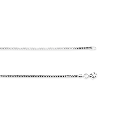 Kelly Herd 2.0mm Mirror Box Chain in Sterling Silver is a lovely traditional chain. A look that never goes out of style. Add it to a pendant or wear it alone. It will add a touch of elegance to any outfit. It will make a lovely gift for any occasion.  Features      Solid Mirror Box Chain     Sterling Silver     Lobster Clasp     2.0mm chain width     16-24" chain length