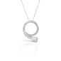     Circle loop made from horseshoe style nail      Pavé clear CZ stones     Sterling Silver     Adjustable 16-18" chain     35 mm x 24 mm