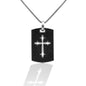 A manly look perfect for the rugged outdoors man. The textured surface of the Kelly Herd Men's Etched Cross Tag Necklace along with the cutout of the traditional St. Thomas cross puts this design on every mans wish list. Comes with a sturdy 24" box chain.  Features      Textured Dog Tag     Cutout St Thomas Cross     Measures 40mm high x 32mm wide     24" Chain Box Chain     Sterling Silver