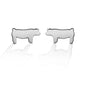     Pig Silhouette Design     Post Backs      Sterling Silver     Measures 4 mm x 6 mm 