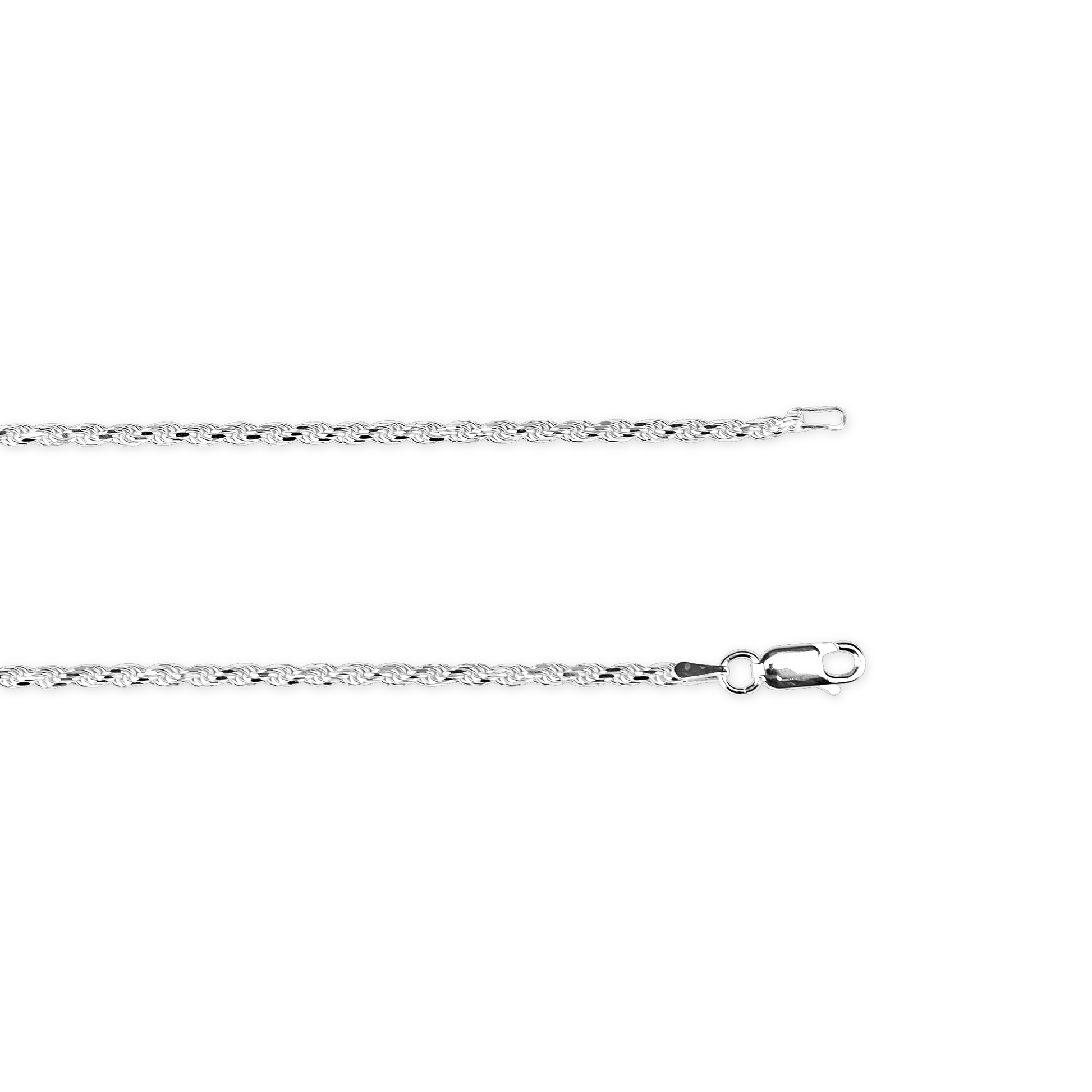 Kelly Herd 2.0mm Rope Chain in Sterling Silver is a lovely traditional rope chain. A look that never goes out of style. Add it to a pendant or wear it alone. It will add a touch of elegance to any outfit.  Features      Solid Rope Chain     Sterling Silver     Lobster Clasp     2.0mm chain width     16-24" chain length