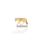 Wear your sport proudly! The Kelly Herd English Horse Pendant features a finely detailed trotting horse in English tack. Made in brushed 14K gold, with the "ground" enhanced with diamonds.  Features      English horse pendant     Enhanced with diamonds     Available in 14K gold     27mm x17mm
