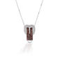 The Kelly Herd Cognac Buckle Necklace features a classic Western buckle in clear CZ stones with a "belt" of gorgeous Cognac cubic zirconia. Sterling silver. Comes with adjustable 16-18" chain.  Features      Western buckle pendant     Clear and Cognac CZ stones     Sterling Silver     Adjustable 16-18" chain     17mm x 22mm
