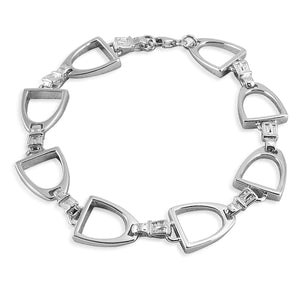 In the tradition of European fashion houses, the Kelly Herd Stirrup Bracelets utilizes English stirrups as a fashion motif. Sterling Silver.  Features      English stirrup bracelet     Sterling Silver     12mm x 7 1/4''