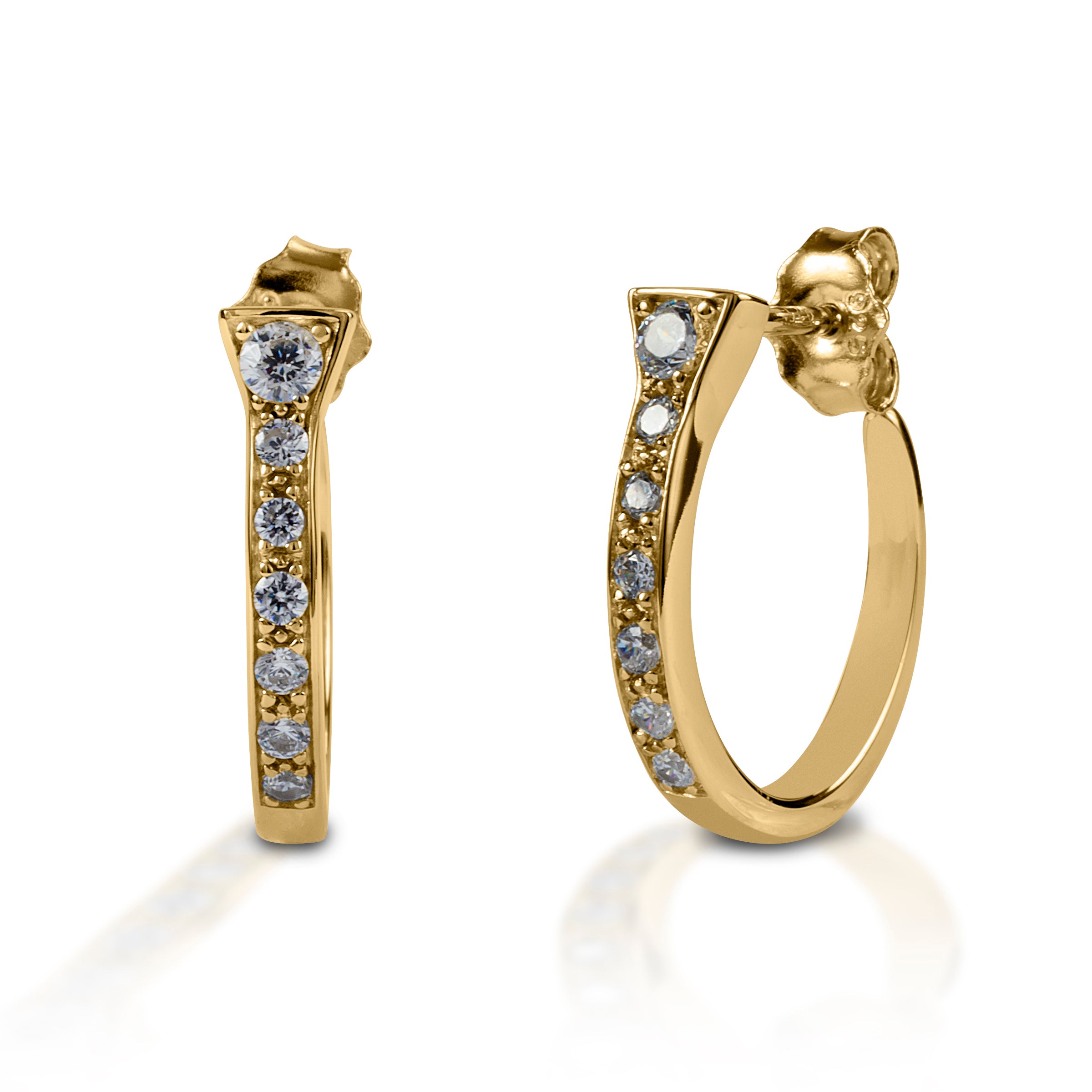 Gold horseshoe hot sale hoop earrings