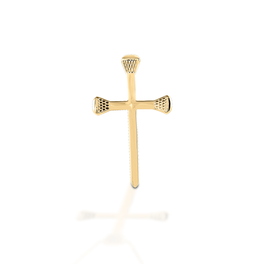 Sleek, simple, and symbolic. Kelly Herd's Horseshoe Nail Cross would be an ideal gift for the Christian horseman or horsewoman in your life. Made of 14K gold, this powerful symbol is timeless.  Features      Cross made of horseshoe nails     Available in 14K gold     Suitable for a man or woman