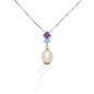 Kelly Herd Amethyst & Blue Topaz Tear Drop Pearl Pendant - Sterling Silver
