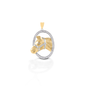 If you are a stock horse aficionado, then the Kelly Herd Oval Halter Horse is for you! This beautifully rendered pendant features a silhouette of a halter horse in an oval frame of diamonds. Available in 14K gold.  Features      Stock horse pendant     Accented with diamonds     Available in 14K gold     35mm x 27mm