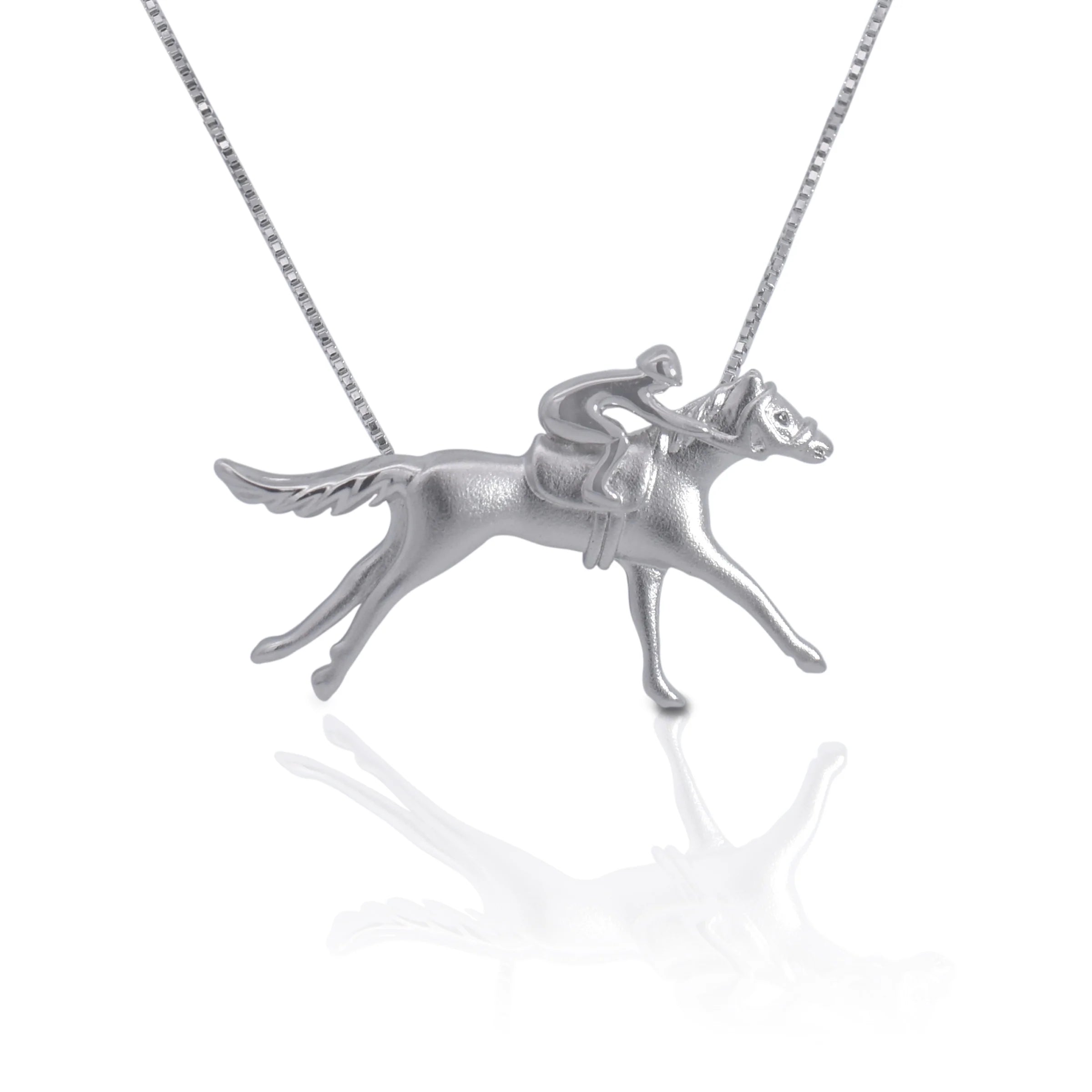 Black Diamond Origami Horse Pendant Necklace in Sterling Silver - Jewelry  By Designs