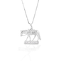 Just for the Western Pleasure rider, Kelly Herd's Pleasure Horse Necklace is beautifully crafted in sterling silver, and enhanced with clear cubic zirconia stones. Comes with adjustable 16-18" chain.  Features      Western pleasure horse pendant     Enhanced with clear cubic zirconia     Sterling Silver     Comes with adjustable 16-18" chain     19mm x 21mm   