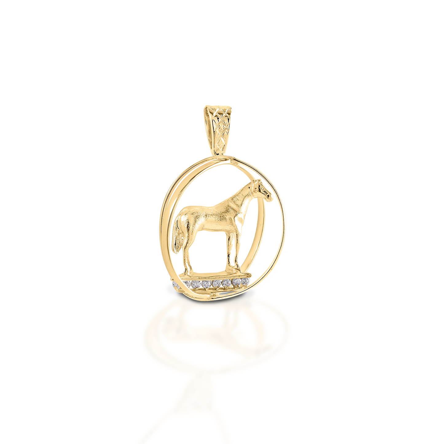 Have you qualified for Worlds? Or is it your goal? Commemorate the occasion, or keep that goal close to your heart with Kelly Herd's World Trophy Necklace. A beautiful rendition of the world championship trophy in 14K gold, accented by diamonds.  Features      World trophy pendant     Enhanced with diamonds     Available in 14k gold
