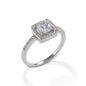 The Kelly Herd Bezel Set Pavé Ring is a classic vintage style. This ring features square bezel set pavé CZ in a sterling silver setting. Matching earrings and necklace are also available.  Features:      Square bezel set ring     Sterling Silver     Enhanced with clear cubic zirconia     10mm x 10mm