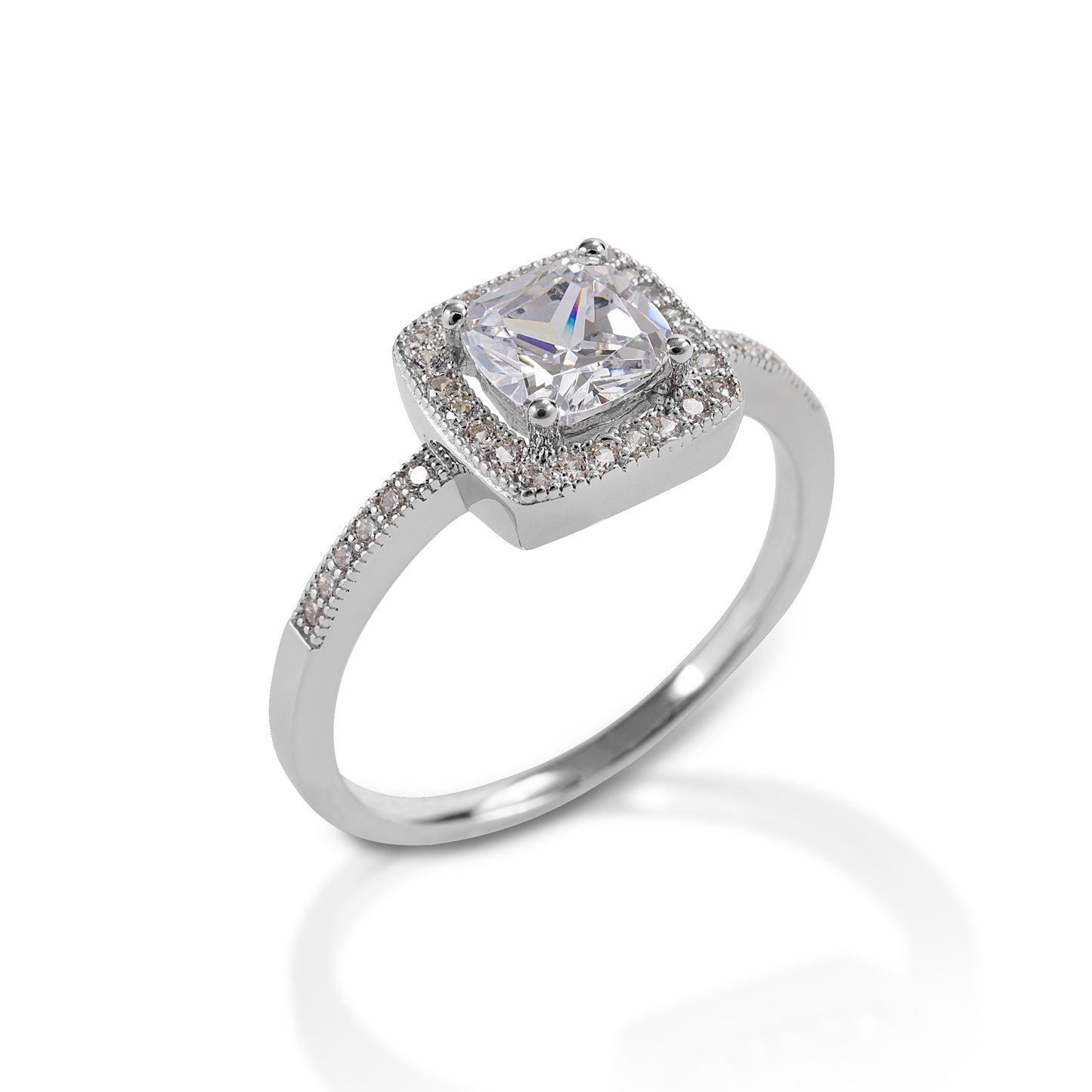 The Kelly Herd Bezel Set Pavé Ring is a classic vintage style. This ring features square bezel set pavé diamonds in your choice of white or yellow gold. Matching earrings and necklace are also available.  Features      Square bezel set ring     Available in white, or yellow 14k gold     Enhanced with diamonds     10mm x 10mm