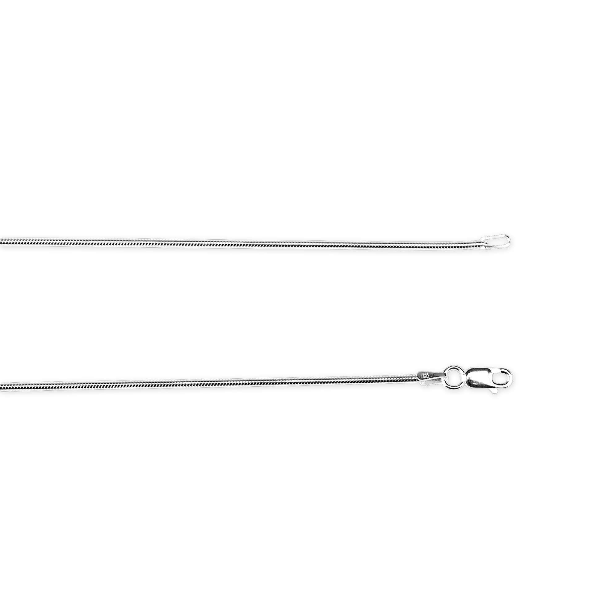 Kelly Herd 1.5mm Snake Chain in Sterling Silver is a lovely traditional style snake chain. A look that never goes out of style. Add it to a pendant or wear it alone. It will add a touch of elegance to any outfit.  Features      Solid Snake Chain     Sterling Silver     Lobster Clasp     1.5mm chain width     16-24" chain length